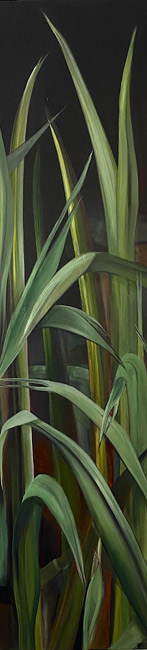 Rosemary Eagles nz abstract landscape art, Harakeke Blades, acrylic on linen